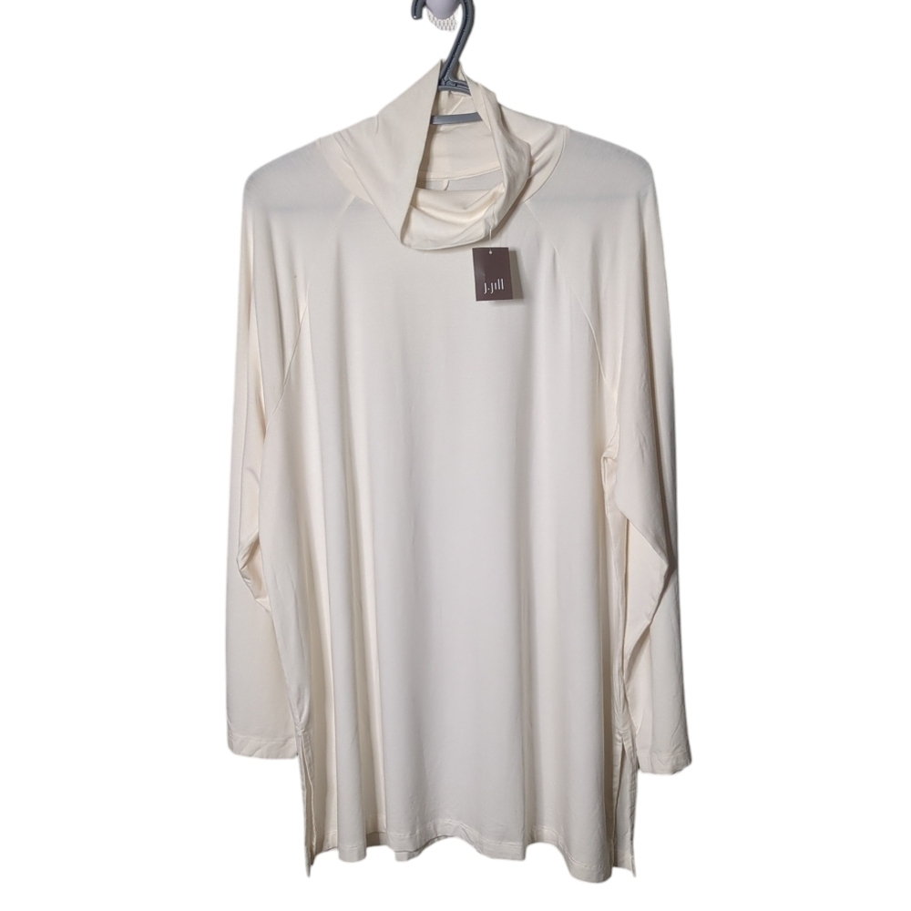 NWT J. JILL Cream Luxe Supima Cotton Modal Turtleneck Tunic‎ Top